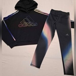 Girls Adidas Hoodie And Leggings Set Size Medium 10/12
